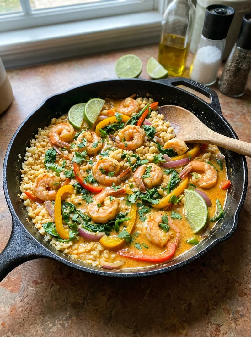 Shrimp Coconut Curry Skillet