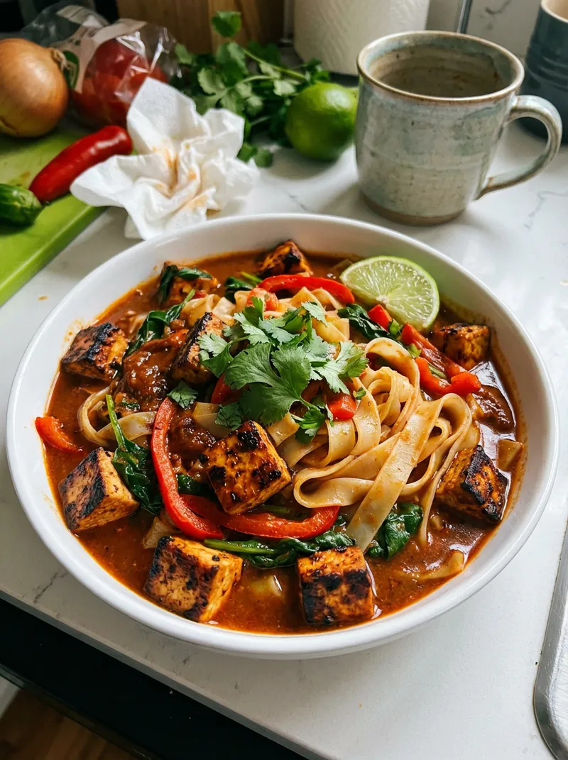 Smoky Chipotle Tofu Rice Noodles