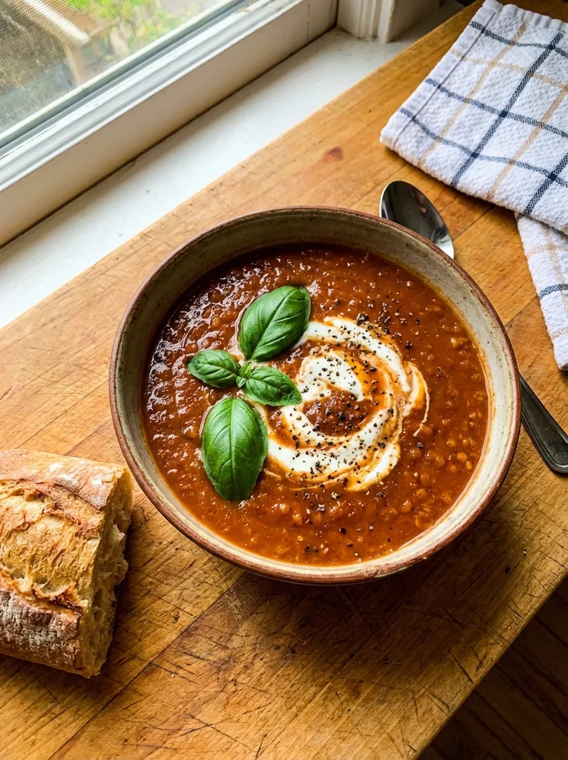 Smoky Tomato Lentil Soup