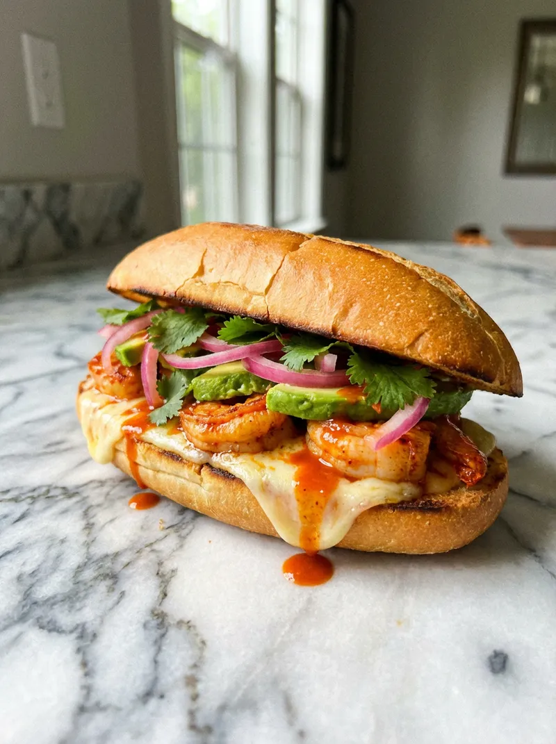 Spicy Shrimp Torta Melts
