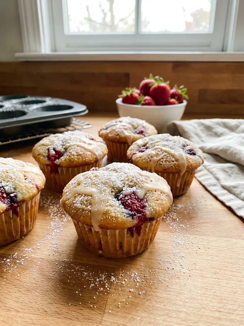 Strawberry Vanilla Muffins