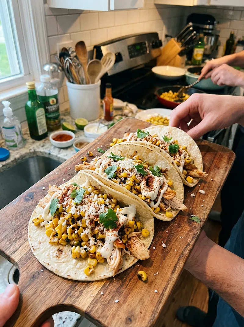 Street Corn Chicken Tacos