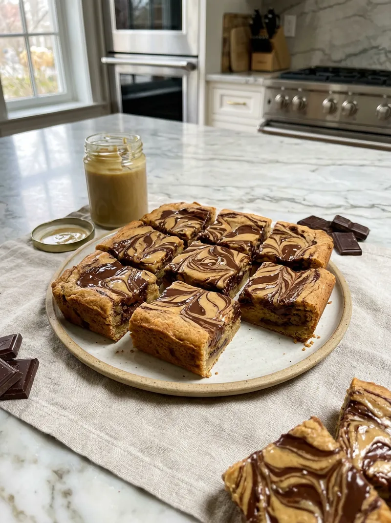 Tahini Chocolate Swirl Blondies