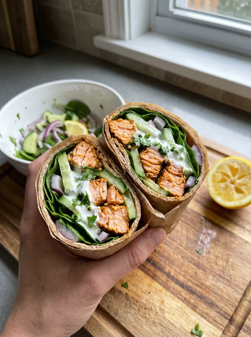 Tandoori Salmon Flatbread Wrap
