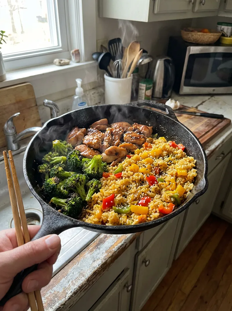 Teriyaki Chicken Broccoli Rice Pan