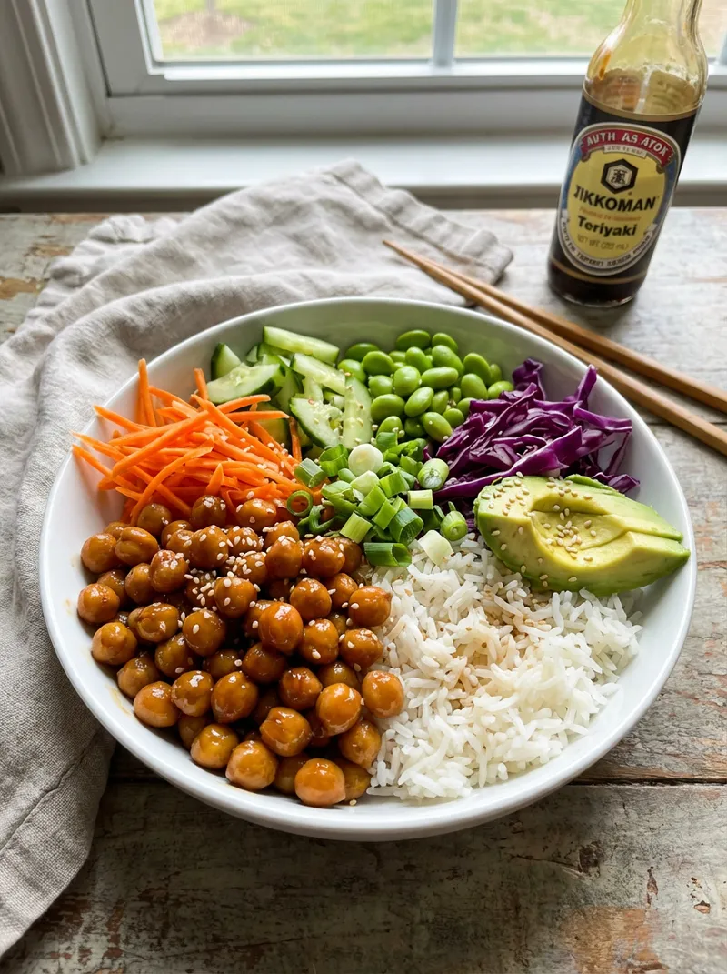 Teriyaki Chickpea Basmati Rice Bowls