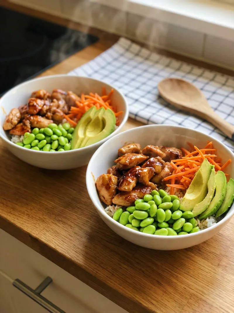 Teriyaki Edamame Rice Bowls