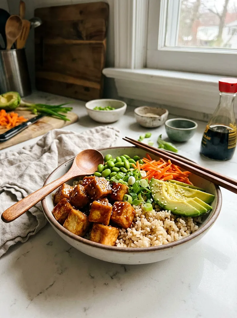 Teriyaki Tofu Rice Bowls