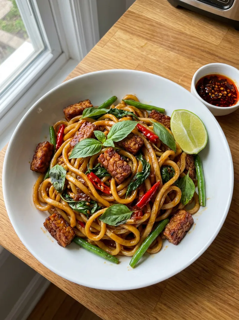 Thai Basil Tempeh Udon
