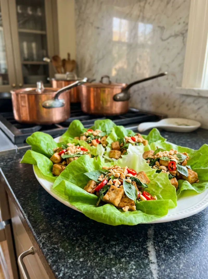 Thai Basil Tofu Wraps