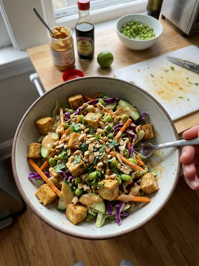 Tofu Peanut Crunch Salad