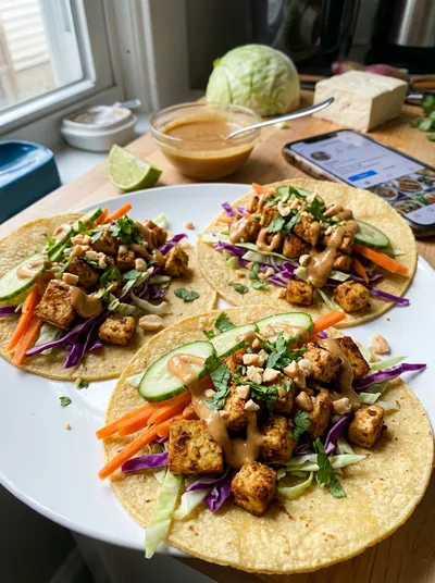 Tofu Peanut Crunch Tacos