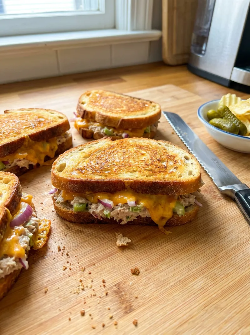 Tuna Cheddar Paninis