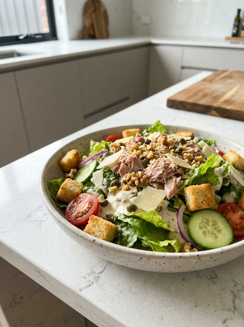 Tuna Crunch Caesar Salad