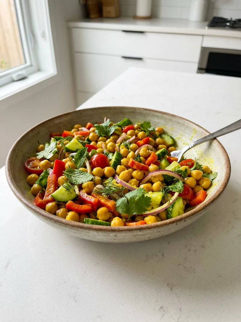 Turmeric Herb Chickpea Salad