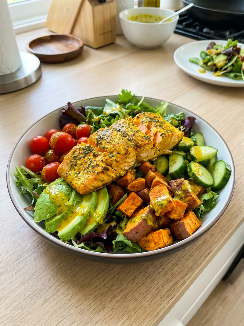 Turmeric Herb Salmon Salad