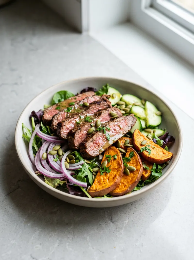 Warm Steak and Sweet Potato Salad